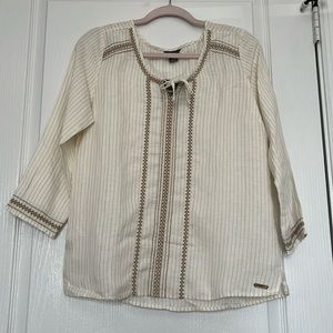 Eddie Bauer Ivory linen tunic